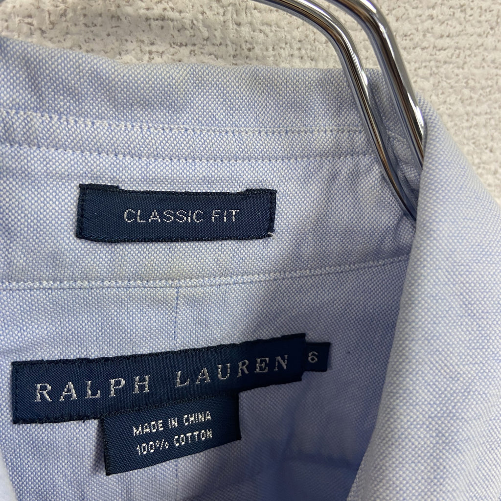 RALPH LAUREN　ラルフローレン　長袖ボタンダウンシャツ　青　ブルー　6サイズ