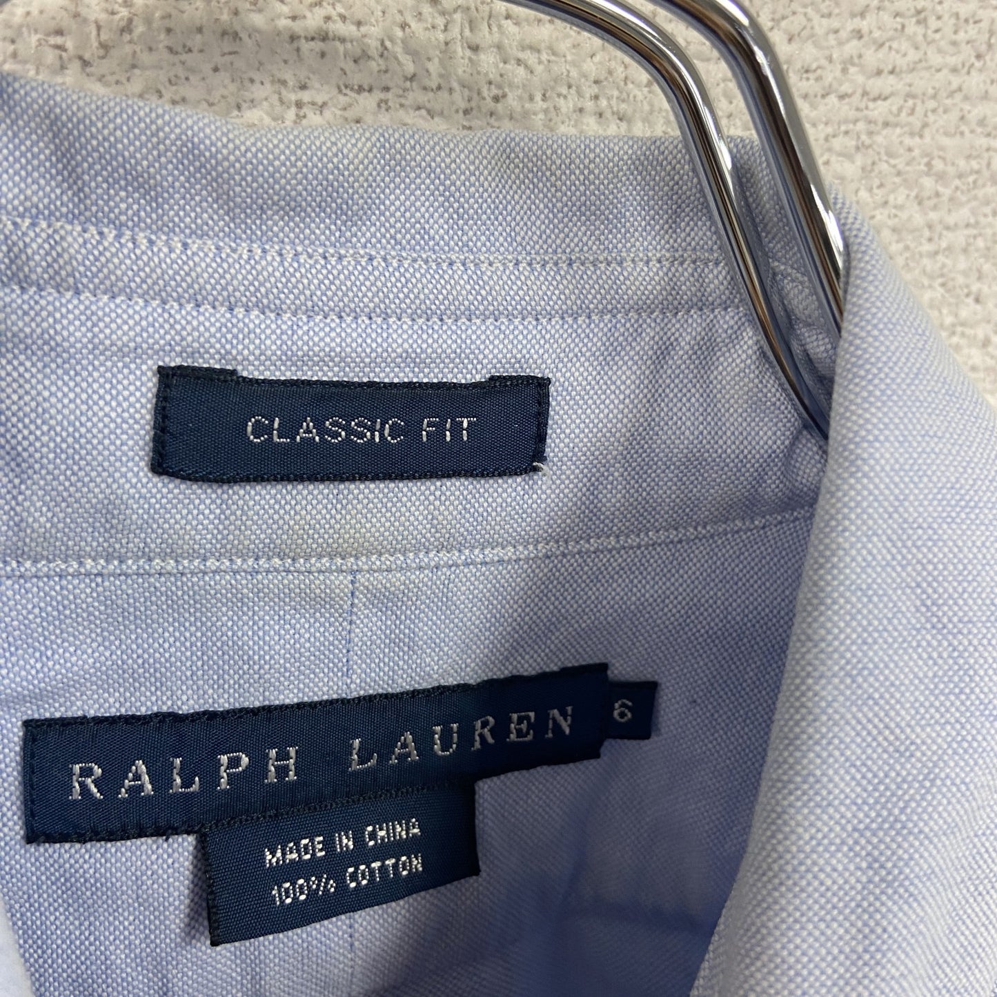 RALPH LAUREN　ラルフローレン　長袖ボタンダウンシャツ　青　ブルー　6サイズ