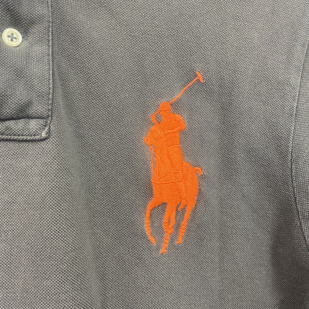 POLO by Ralph Lauren　ラルフローレン　半袖ポロシャツ　ビックポニー　刺繍ロゴ　ワッペン　ダークグレー　Mサイズ