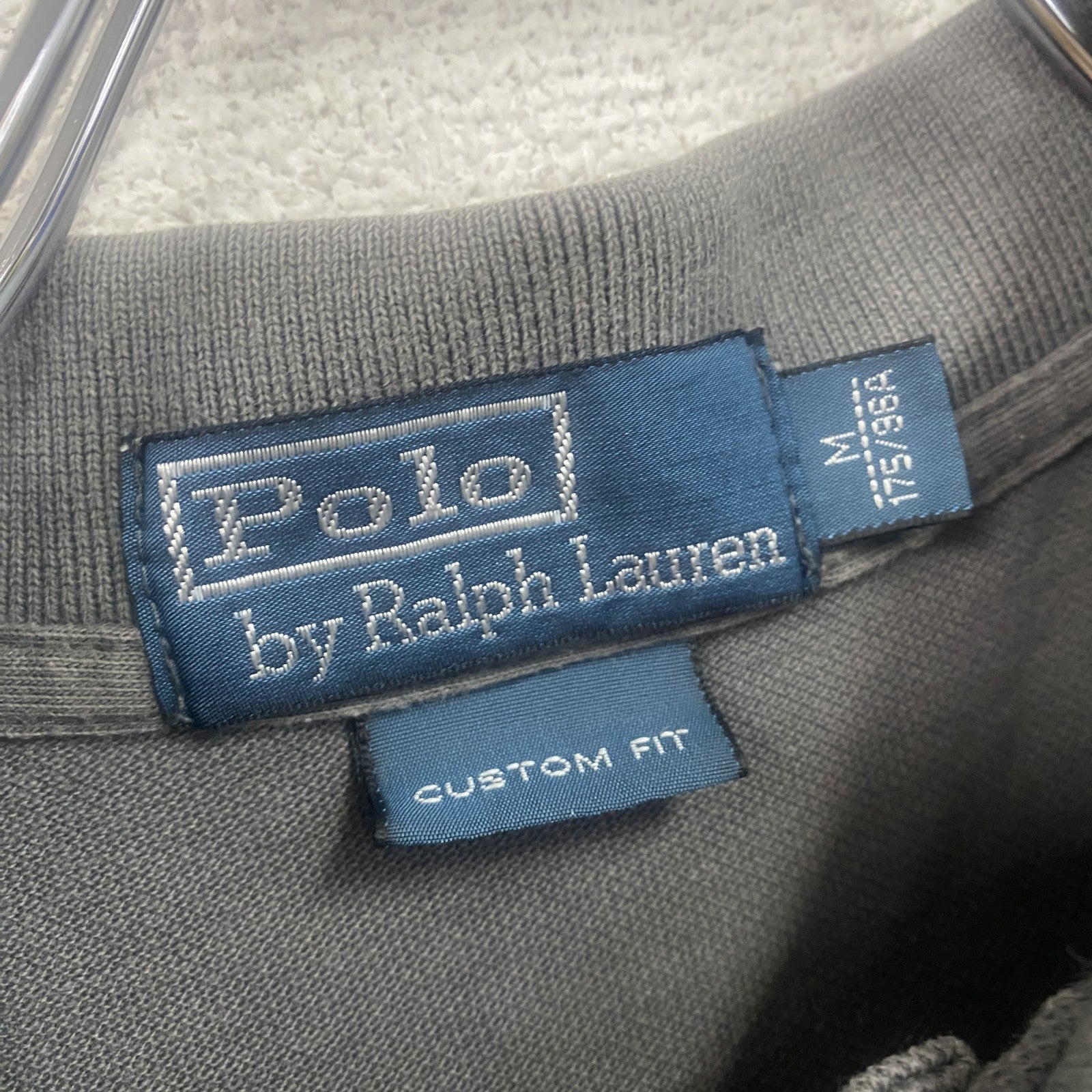POLO by Ralph Lauren　ラルフローレン　半袖ポロシャツ　ビックポニー　刺繍ロゴ　ワッペン　ダークグレー　Mサイズ