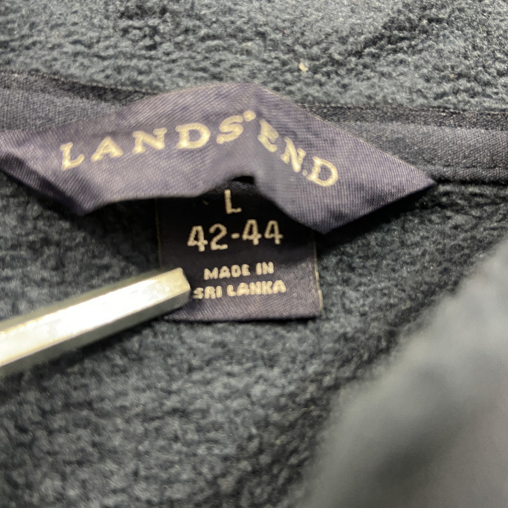 LAND’S END　ランズエンド　フルジップフリースベスト　紺　ネイビー　Lサイズ