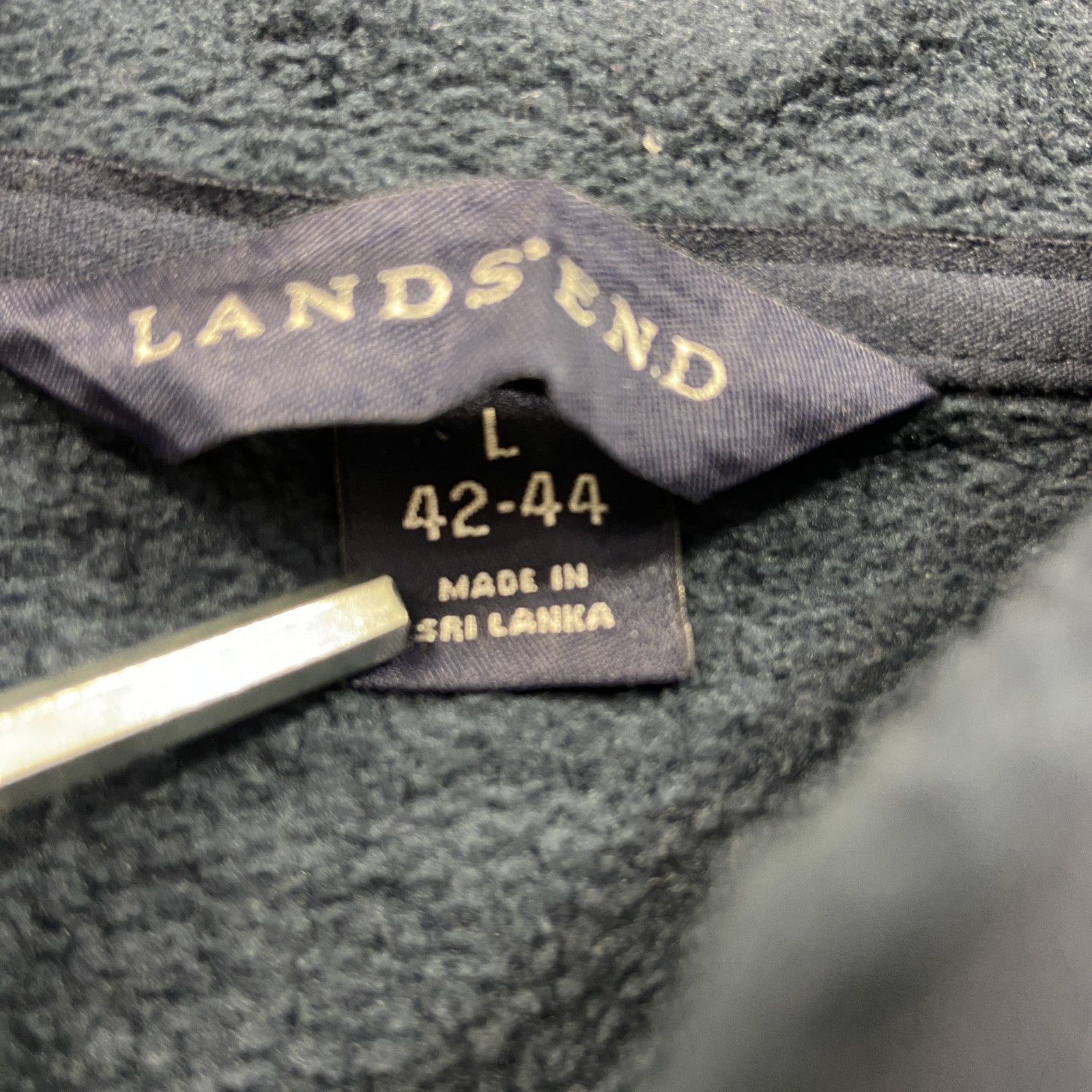 LAND’S END　ランズエンド　フルジップフリースベスト　紺　ネイビー　Lサイズ