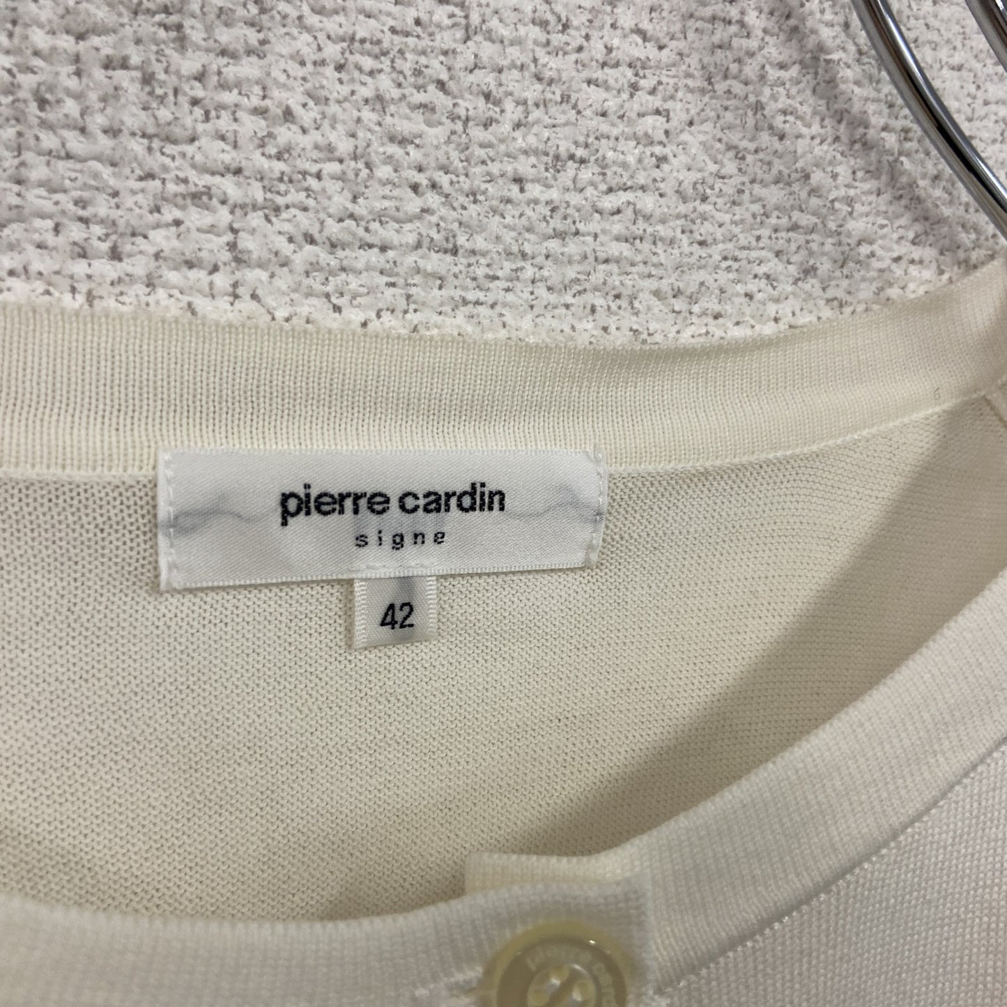 pierre cardin　ピエール カルダン　クルーネックニットカーディガン　ベージュ　42サイズ