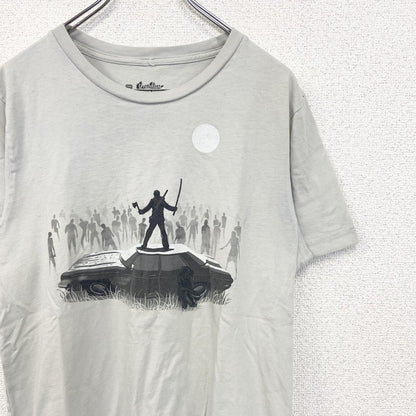 threaddless　半袖プリントゲームTシャツ　ゾンビサバイバル　灰色　グレー　Mサイズ