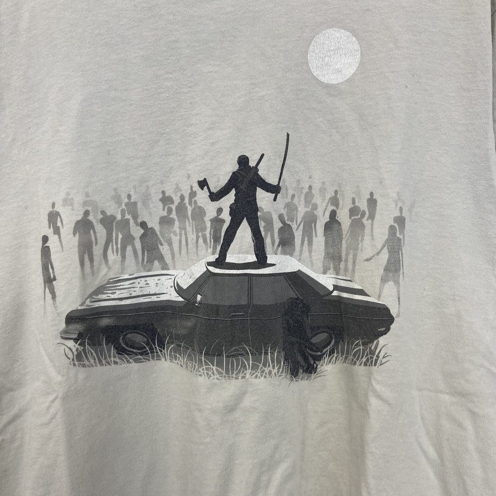 threaddless　半袖プリントゲームTシャツ　ゾンビサバイバル　灰色　グレー　Mサイズ