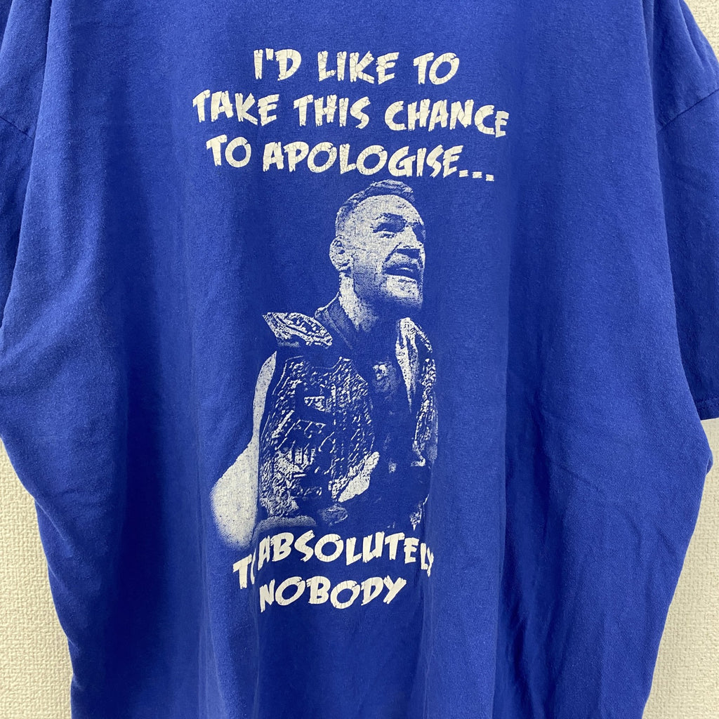 古着 used　半袖プリントTシャツ　ConorMcGregor　コナー・マクレガー　クルーネック　レトロ　ブルー　XXLサイズ