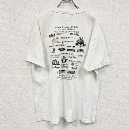 00s　Hanes　ヘインズ　半袖プリントTシャツ　ヴィンテージ　白　ホワイト　Lサイズ