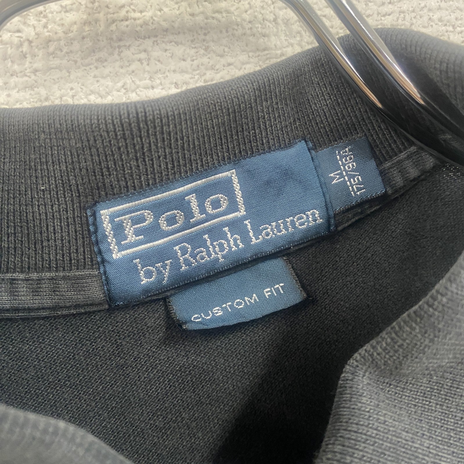 POLO by Ralph Lauren　ラルフローレン　半袖ポロシャツ　ビックポニー　刺繍ロゴ　ワッペン　黒　ブラック　Mサイズ