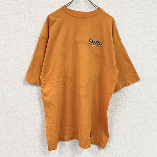 FUBU　フブ　半袖両面プリントTシャツ　オレンジ　XLサイズ