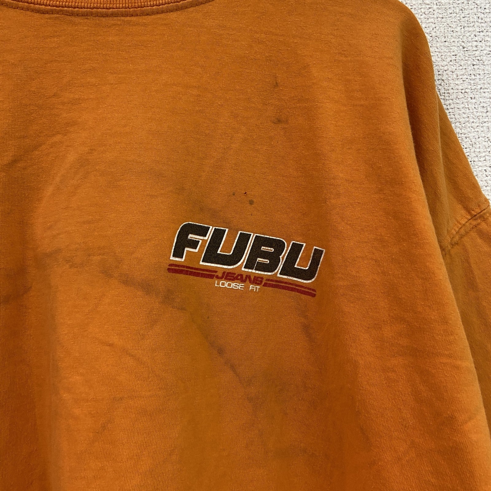 FUBU　フブ　半袖両面プリントTシャツ　オレンジ　XLサイズ