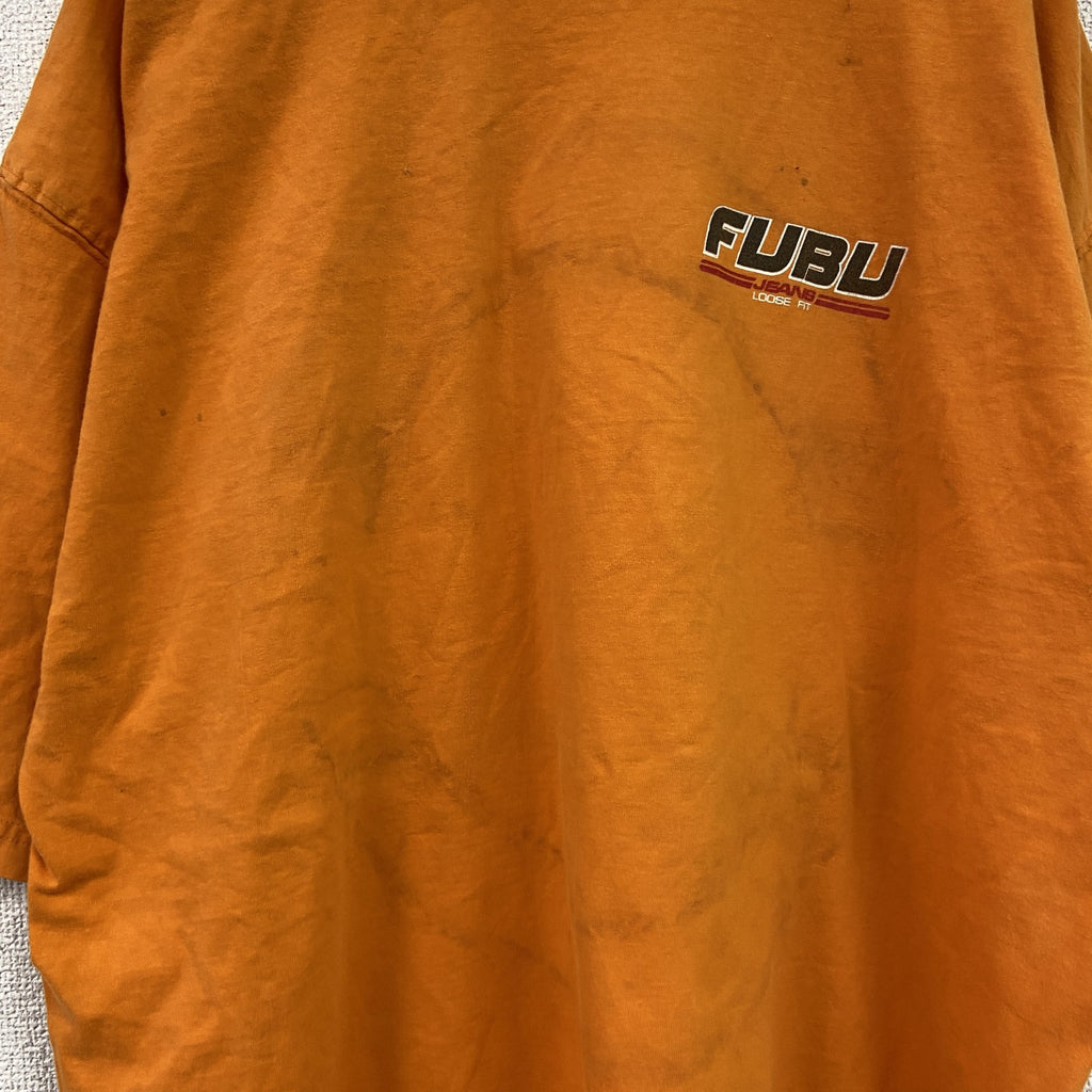 FUBU　フブ　半袖両面プリントTシャツ　オレンジ　XLサイズ