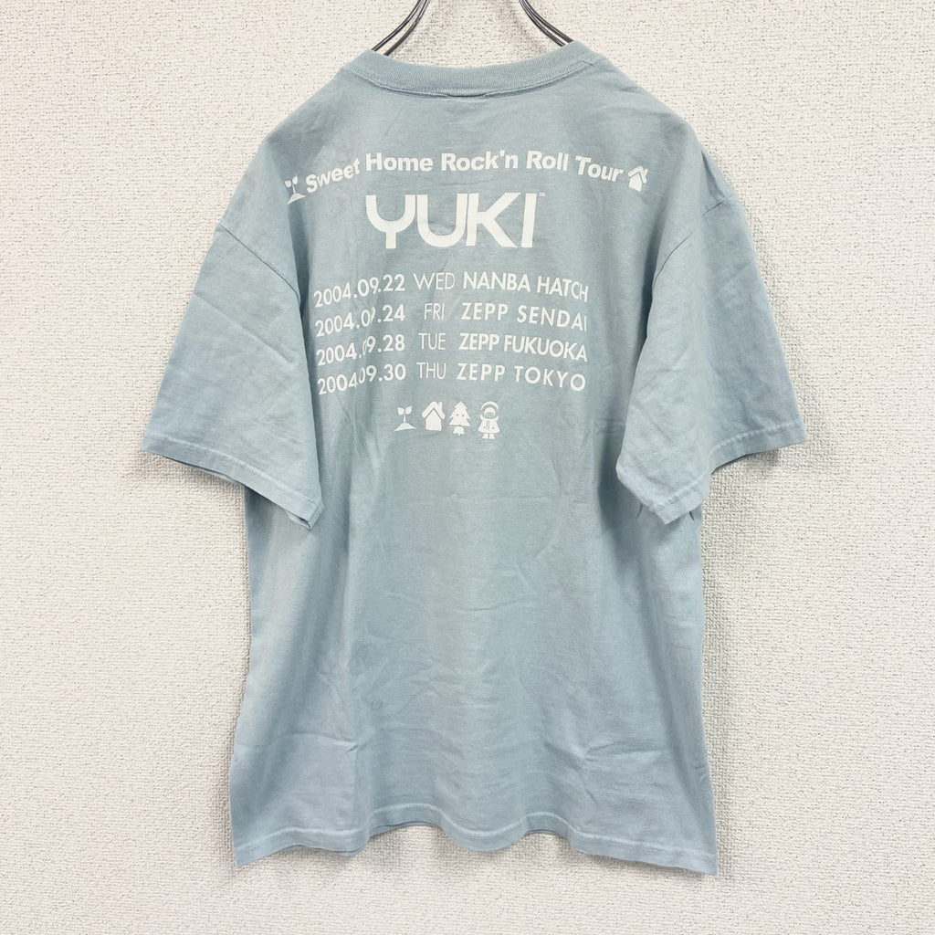 Anvil アンビル　半袖ミュージックシンガープリントTシャツ　YUKI　ユキ　ツアーT　青　ライトブルー　Mサイズ