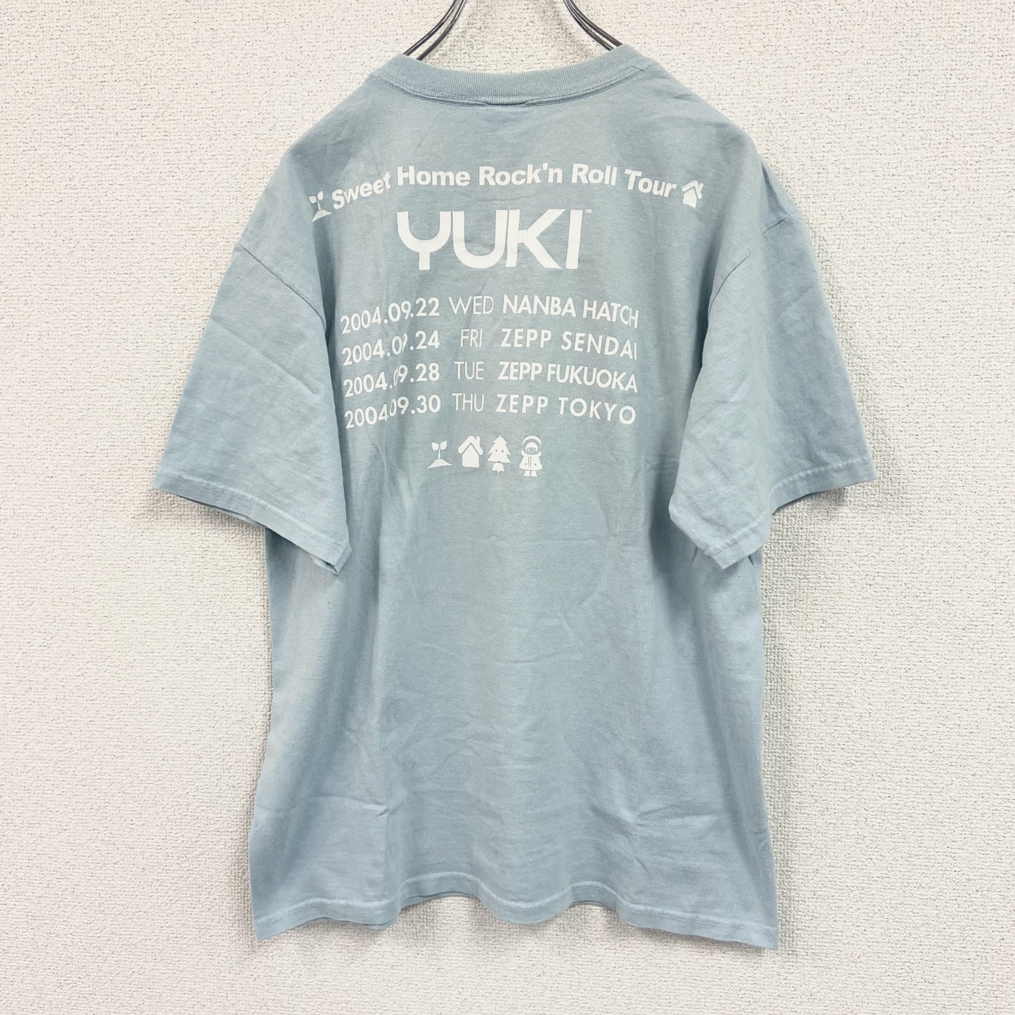 Anvil アンビル　半袖ミュージックシンガープリントTシャツ　YUKI　ユキ　ツアーT　青　ライトブルー　Mサイズ