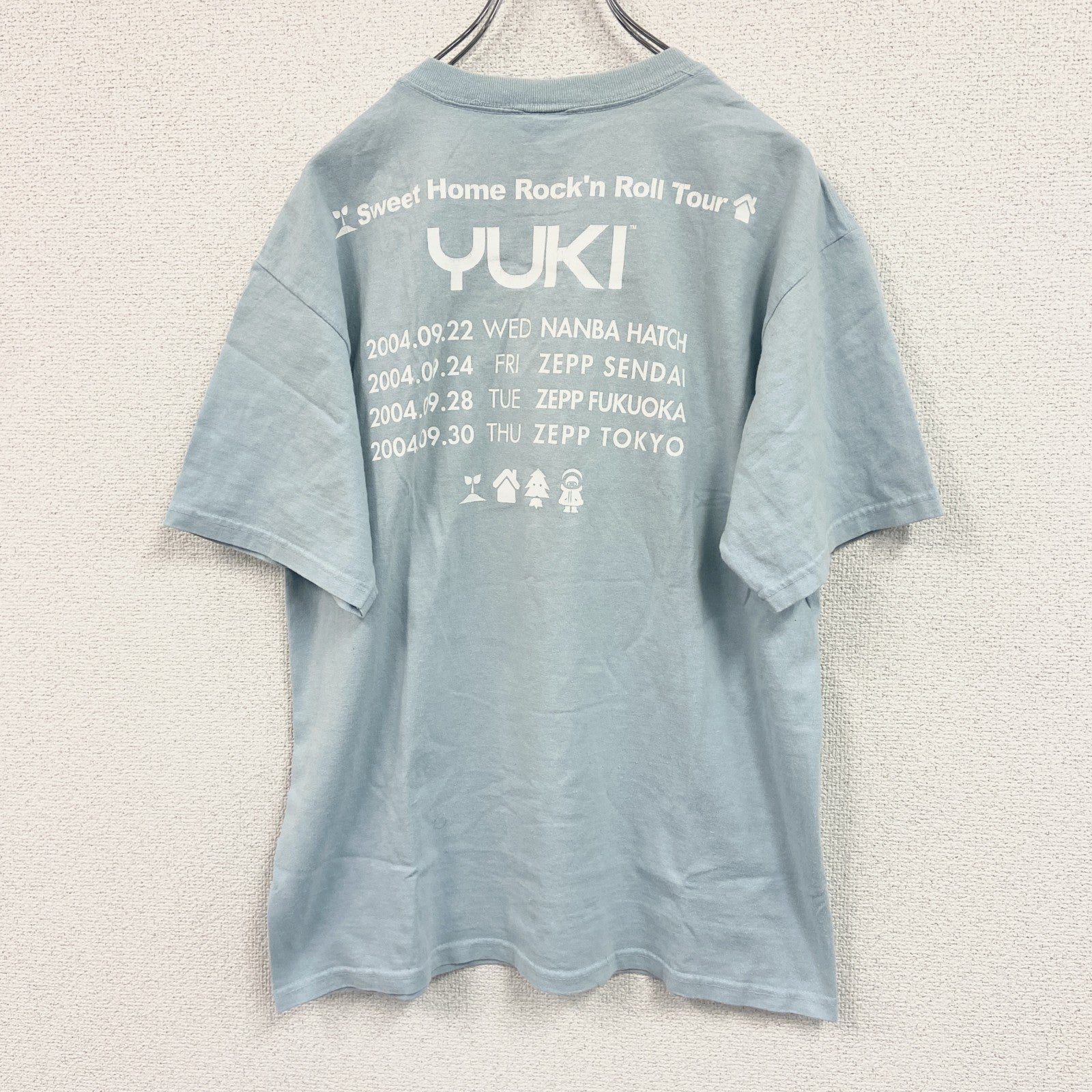 Anvil アンビル　半袖ミュージックシンガープリントTシャツ　YUKI　ユキ　ツアーT　青　ライトブルー　Mサイズ