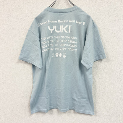 Anvil アンビル　半袖ミュージックシンガープリントTシャツ　YUKI　ユキ　ツアーT　青　ライトブルー　Mサイズ