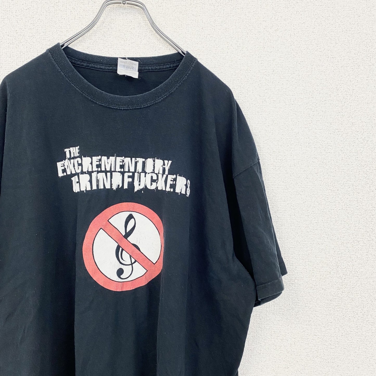 古着 used　GILDAN ギルダン　半袖プリントTシャツ　クルーネック　レトロデザイン　黒　ブラック　XLサイズ