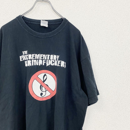 古着 used　GILDAN ギルダン　半袖プリントTシャツ　クルーネック　レトロデザイン　黒　ブラック　XLサイズ