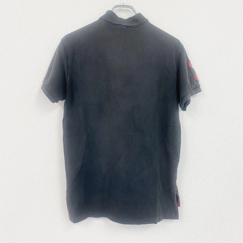 POLO by Ralph Lauren　ラルフローレン　半袖ポロシャツ　ビックポニー　刺繍ロゴ　ワッペン　黒　ブラック　Mサイズ