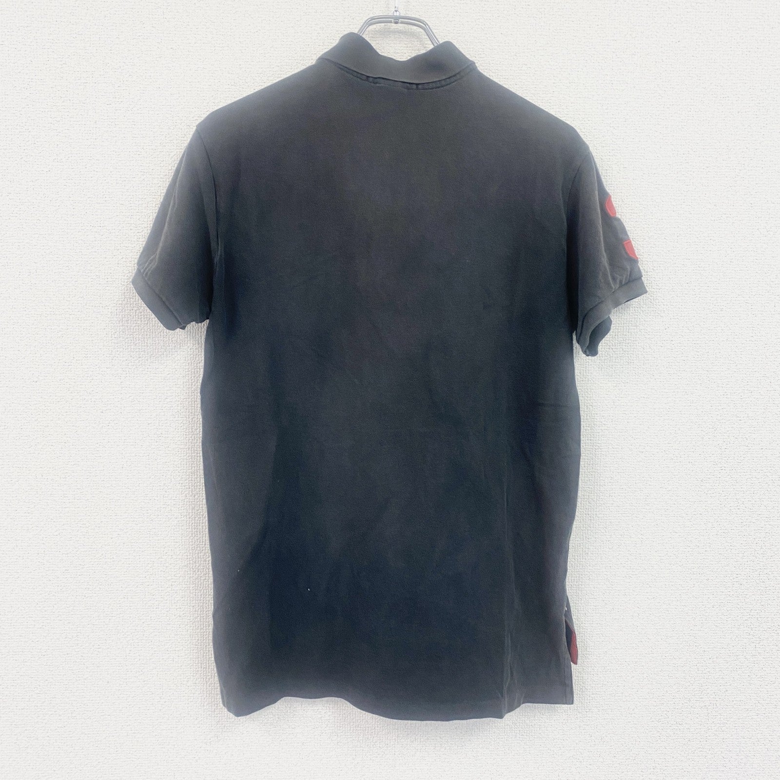POLO by Ralph Lauren　ラルフローレン　半袖ポロシャツ　ビックポニー　刺繍ロゴ　ワッペン　黒　ブラック　Mサイズ