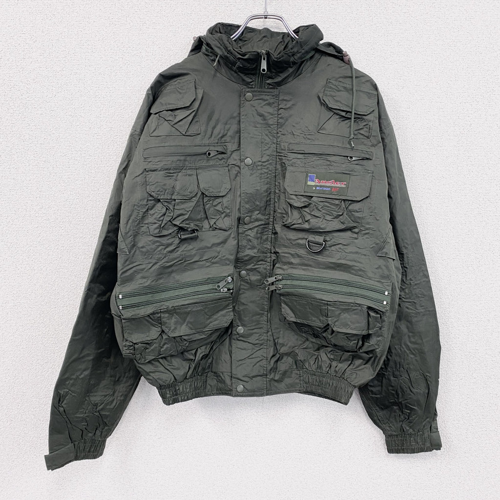 90s～　Westkins　Angler　サバイバルジャケット　デタッチャブルフィッシングジャケット　緑　グリーン