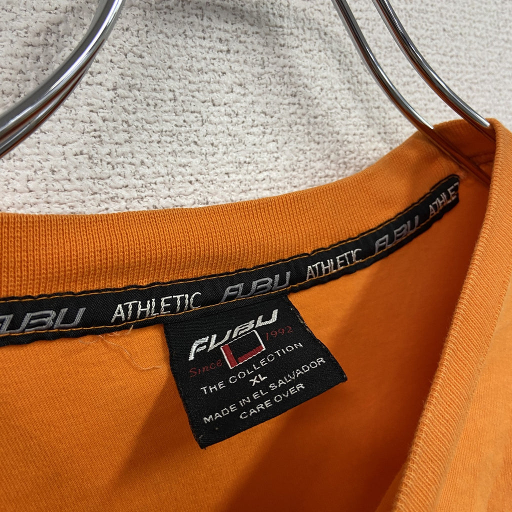 FUBU　フブ　半袖両面プリントTシャツ　オレンジ　XLサイズ