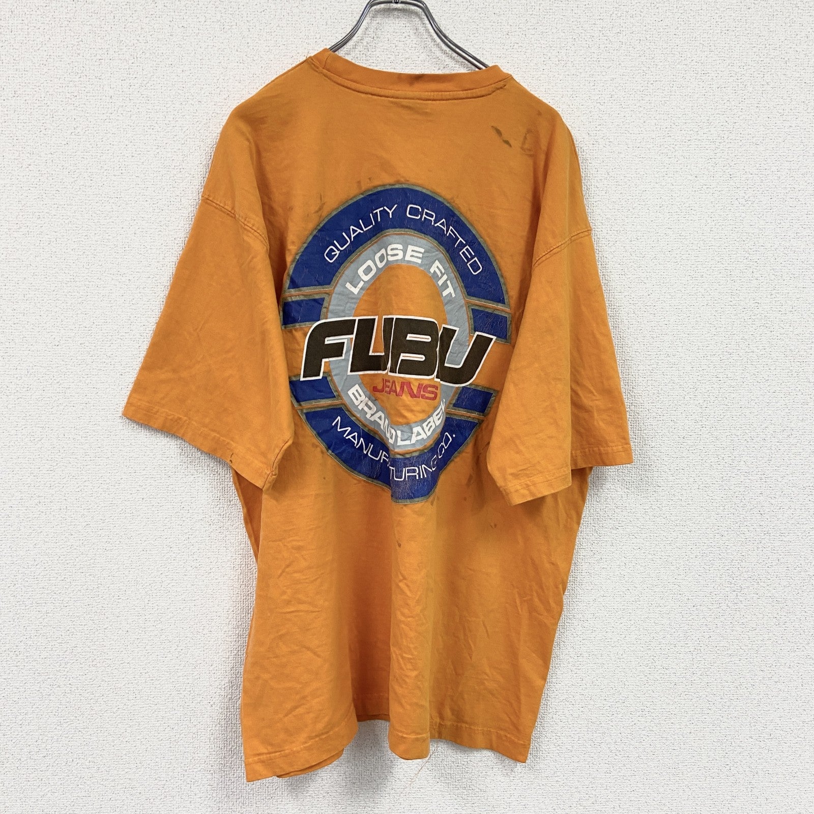 FUBU　フブ　半袖両面プリントTシャツ　オレンジ　XLサイズ