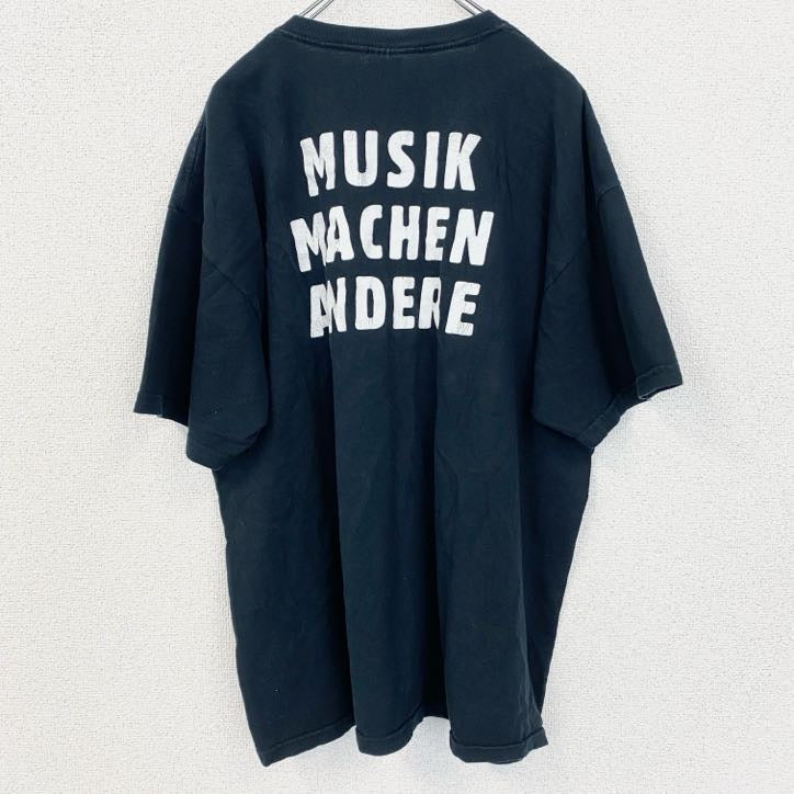 古着 used　GILDAN ギルダン　半袖プリントTシャツ　クルーネック　レトロデザイン　黒　ブラック　XLサイズ