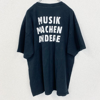 古着 used　GILDAN ギルダン　半袖プリントTシャツ　クルーネック　レトロデザイン　黒　ブラック　XLサイズ