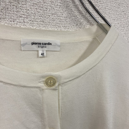 pierre cardin　ピエール カルダン　クルーネックニットカーディガン　ベージュ　42サイズ