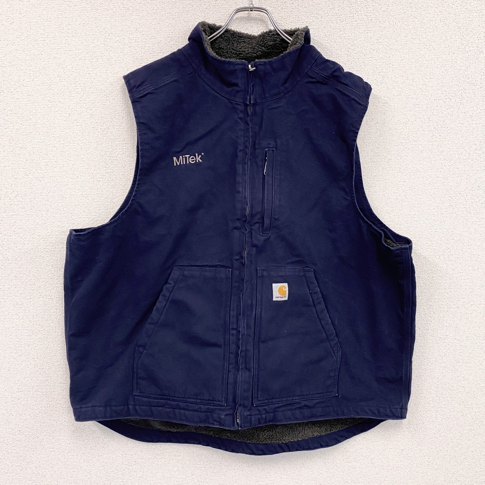carhartt カーハート ダックベスト ボアライナー 紺 ネイビー 2XL