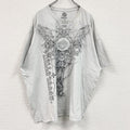 Hybrid　スカル　ロザリオ　半袖プリントTシャツ　ライグレー　4XLサイズ