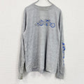 GILDAN　ギルダン　長袖プリントTシャツ/ロンT　袖プリント　灰色　グレー　Lサイズ