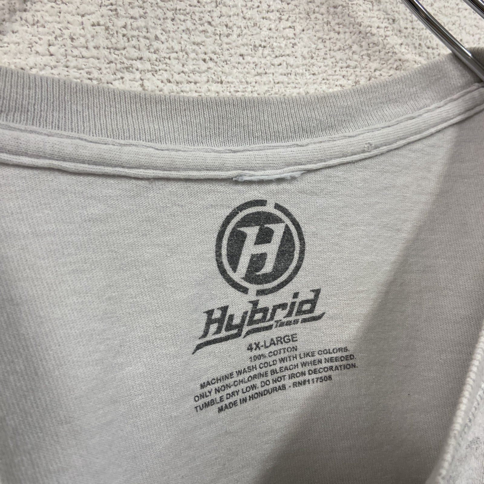 Hybrid　スカル　ロザリオ　半袖プリントTシャツ　ライグレー　4XLサイズ