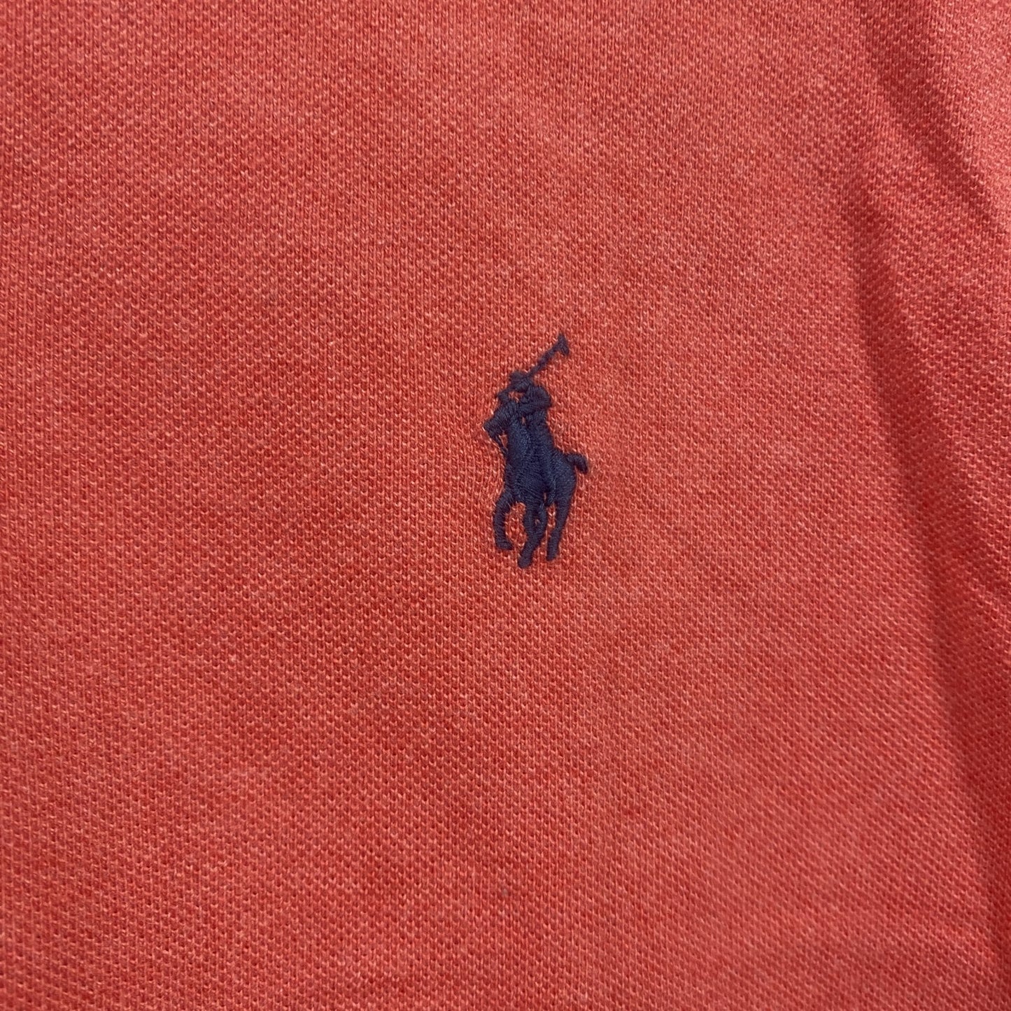 POLO RALPH LAUREN　ラルフローレン　半袖ポロシャツ　刺繍ロゴ　ワンポイント　コーラルピンク　XLサイズ