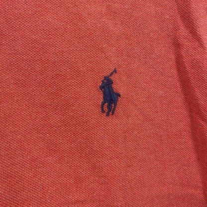 POLO RALPH LAUREN　ラルフローレン　半袖ポロシャツ　刺繍ロゴ　ワンポイント　コーラルピンク　XLサイズ