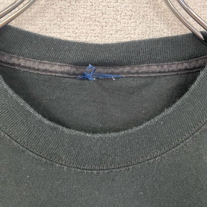 古着 used　半袖刺繍Tシャツ　AMERICA　アメリカ　星条旗　国旗　クルーネック　レトロデザイン　黒　ブラック　