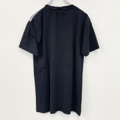 古着 used　FABRIC ファブリック　半袖ビッグプリントTシャツ　女性　クルーネック　黒　ブラック　レトロ　Lサイズ