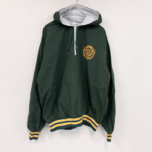 80s～　team togs　ハーフジップナイロンパーカー　アノラックパーカー　ヴィンテージ　深緑　グリーン　XLサイズ