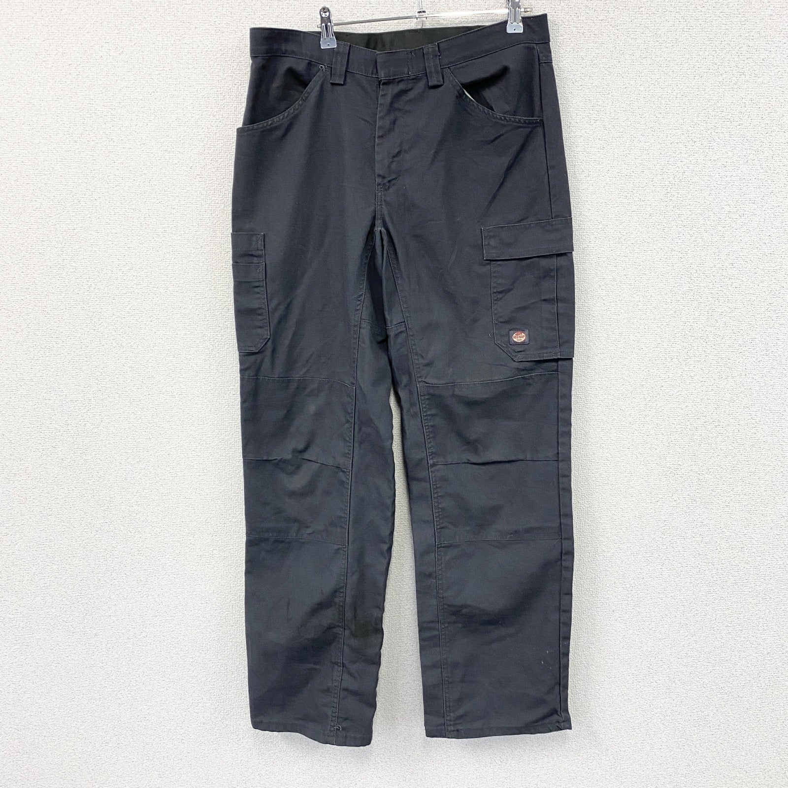RED KAP　レッドキャップ　カーゴパンツ　ワークパンツ　ジップフライ　ワンポイント　黒　ブラック　34サイズ