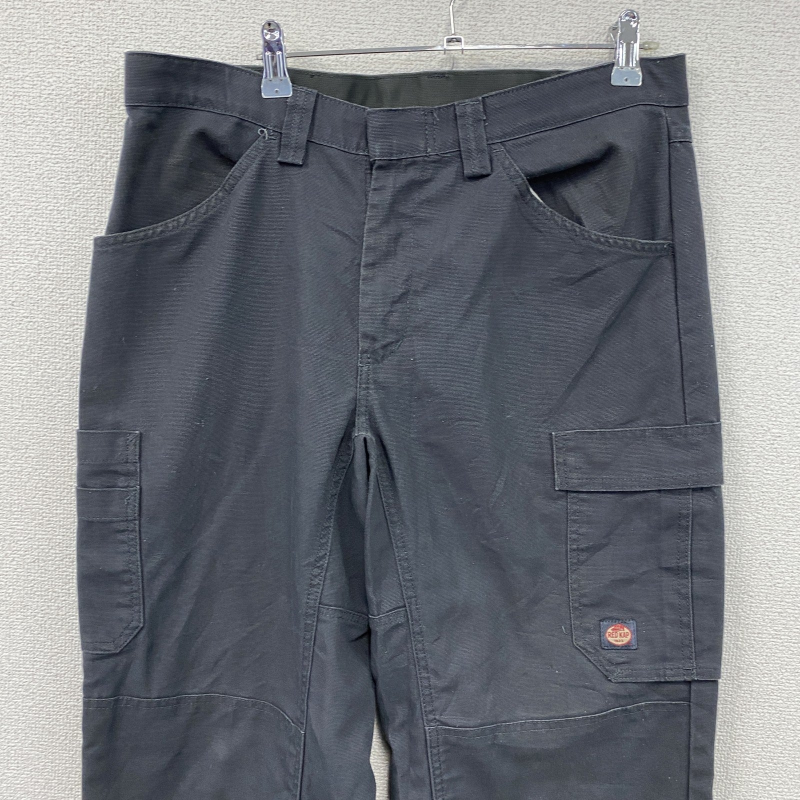 RED KAP　レッドキャップ　カーゴパンツ　ワークパンツ　ジップフライ　ワンポイント　黒　ブラック　34サイズ