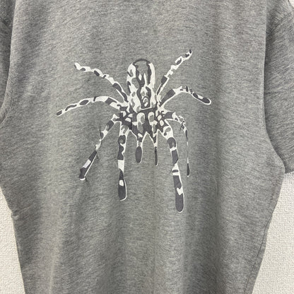 00s　LooKS4u　半袖プリントアニマルTシャツ　スパイダー　蜘蛛　クルーネック　ヴィンテージ　灰色　グレー