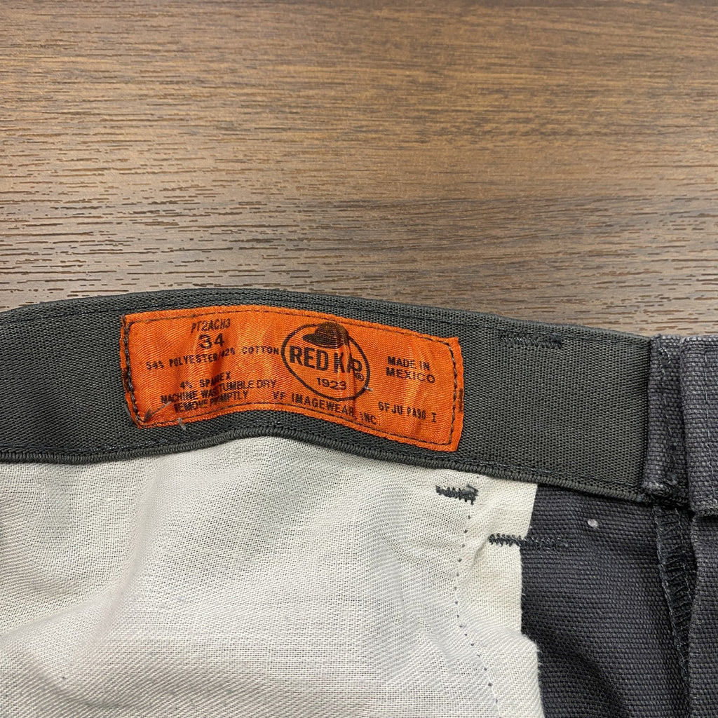RED KAP　レッドキャップ　カーゴパンツ　ワークパンツ　ジップフライ　ワンポイント　黒　ブラック　34サイズ