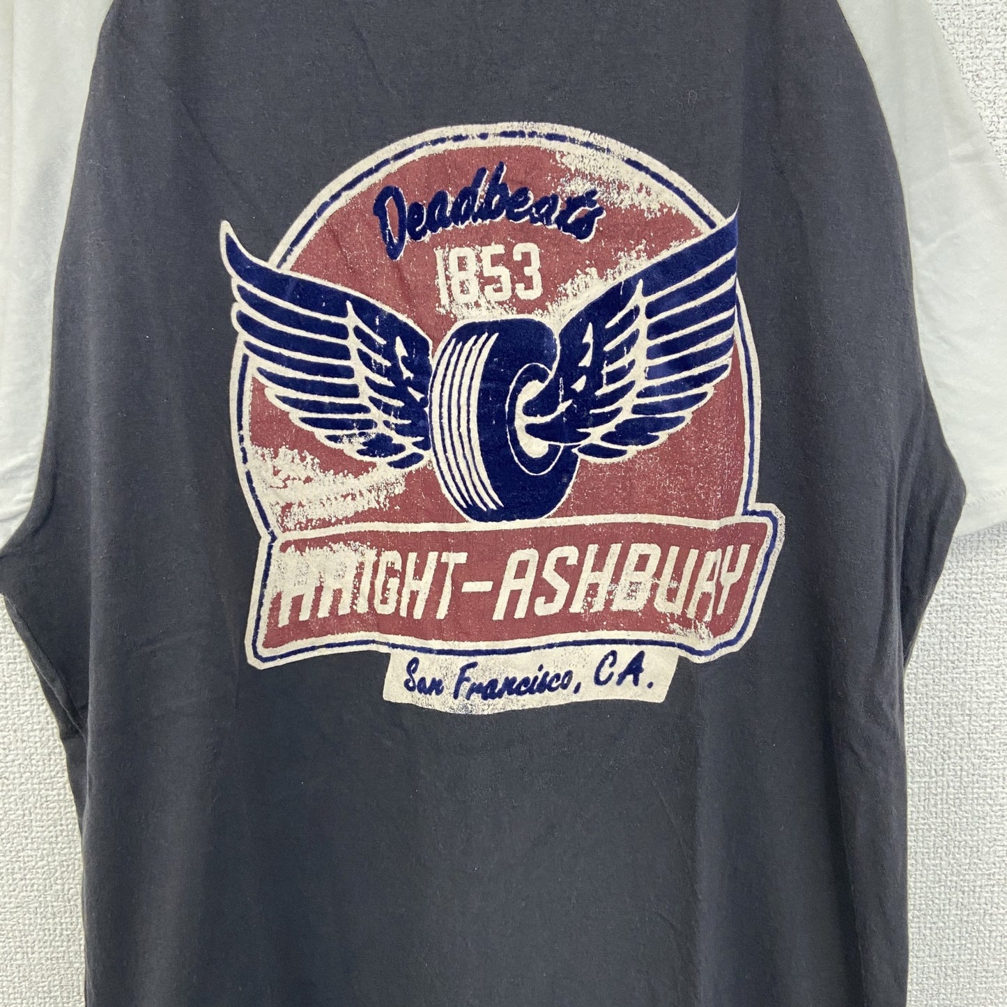 古着 used　LEVI’S　リーバイス　半袖プリントTシャツ　シングルステッチ　クルーネック　黒　白　バイカラー　XLサイズ