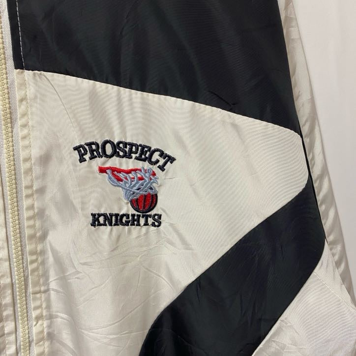 古着 used　PROSPECT KNIGHTS　長袖刺繍ハイネックナイロンジャケット　ライトアウター　バスケットボール　ホワイト