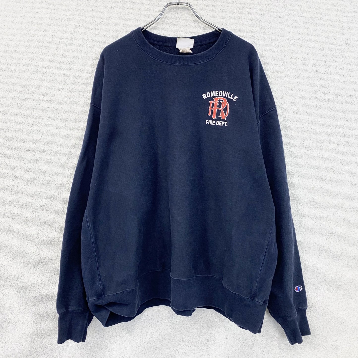 Champion　チャンピオン　リバースウィーブ　スウェット/トレーナー　両面プリント　紺　ネイビー　3XLサイズ