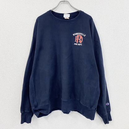 Champion　チャンピオン　リバースウィーブ　スウェット/トレーナー　両面プリント　紺　ネイビー　3XLサイズ