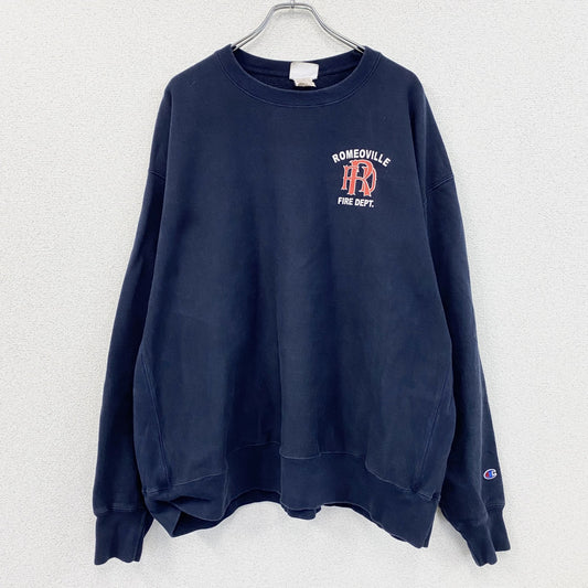 Champion　チャンピオン　リバースウィーブ　スウェット/トレーナー　両面プリント　紺　ネイビー　3XLサイズ