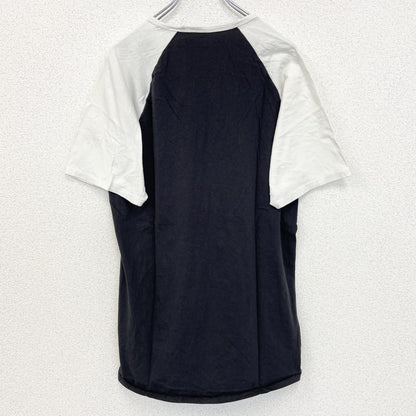 古着 used　LEVI’S　リーバイス　半袖プリントTシャツ　シングルステッチ　クルーネック　黒　白　バイカラー　XLサイズ