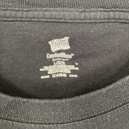 古着 used　Hanes　ヘインズ　半袖プリントTシャツ　エニタイムフィットネス　レトロ　クルーネック　黒　ブラック　Lサイズ