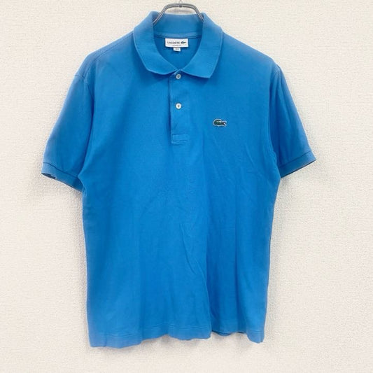 LACOSTE　ラコステ　半袖ポロシャツ　刺繍ロゴ　ワンポイント　水色　ライトブルー　Mサイズ